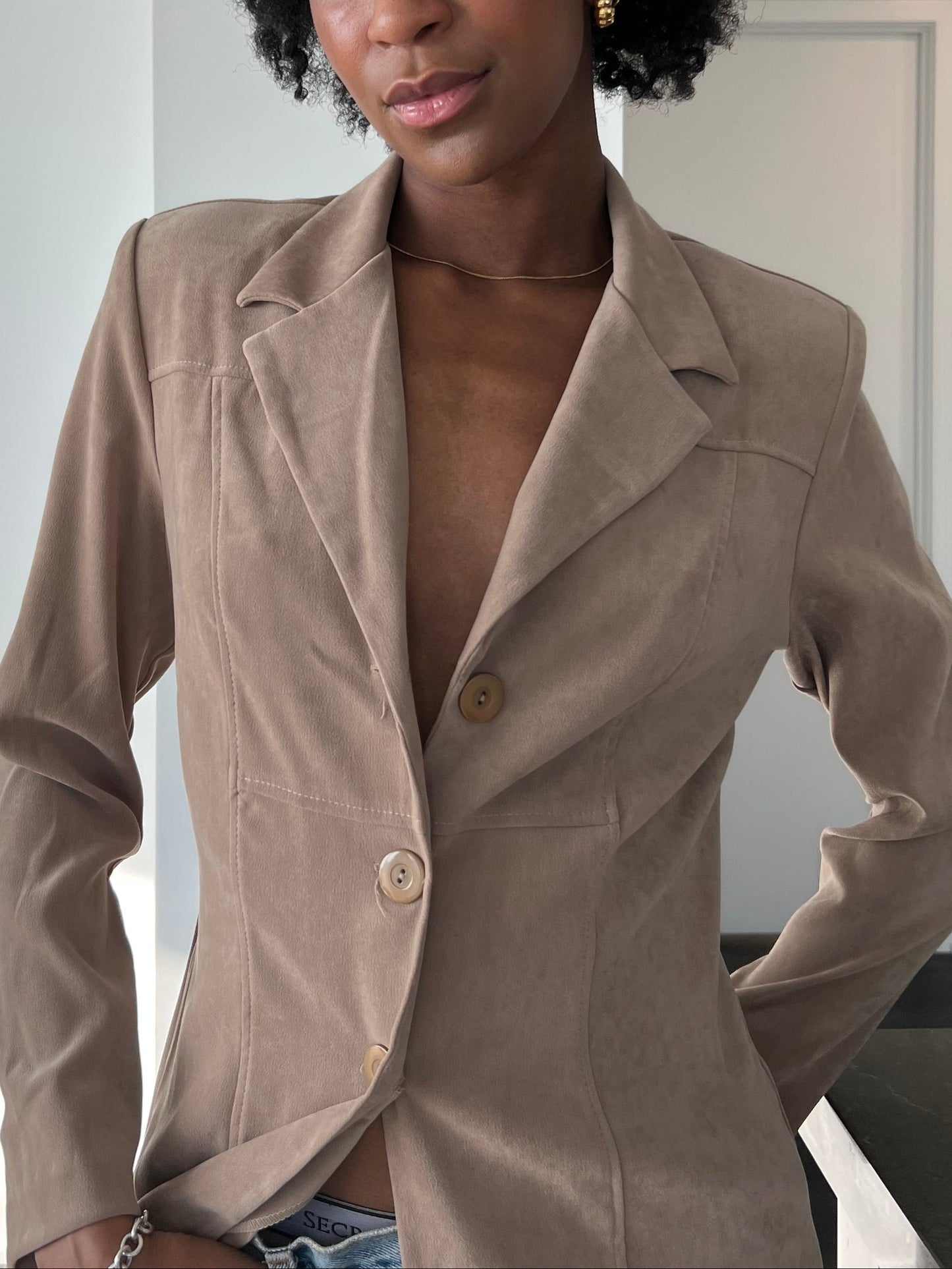 The Light Brown Suede Overshirt (The Mocha Throw)