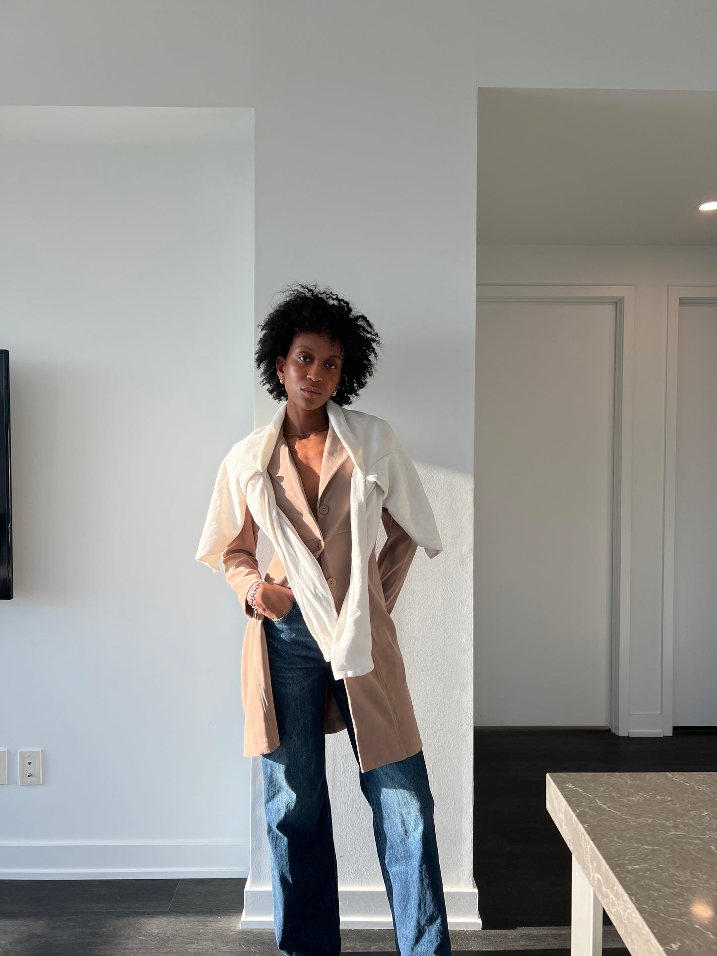 The Light Brown Suede Overshirt (The Mocha Throw)