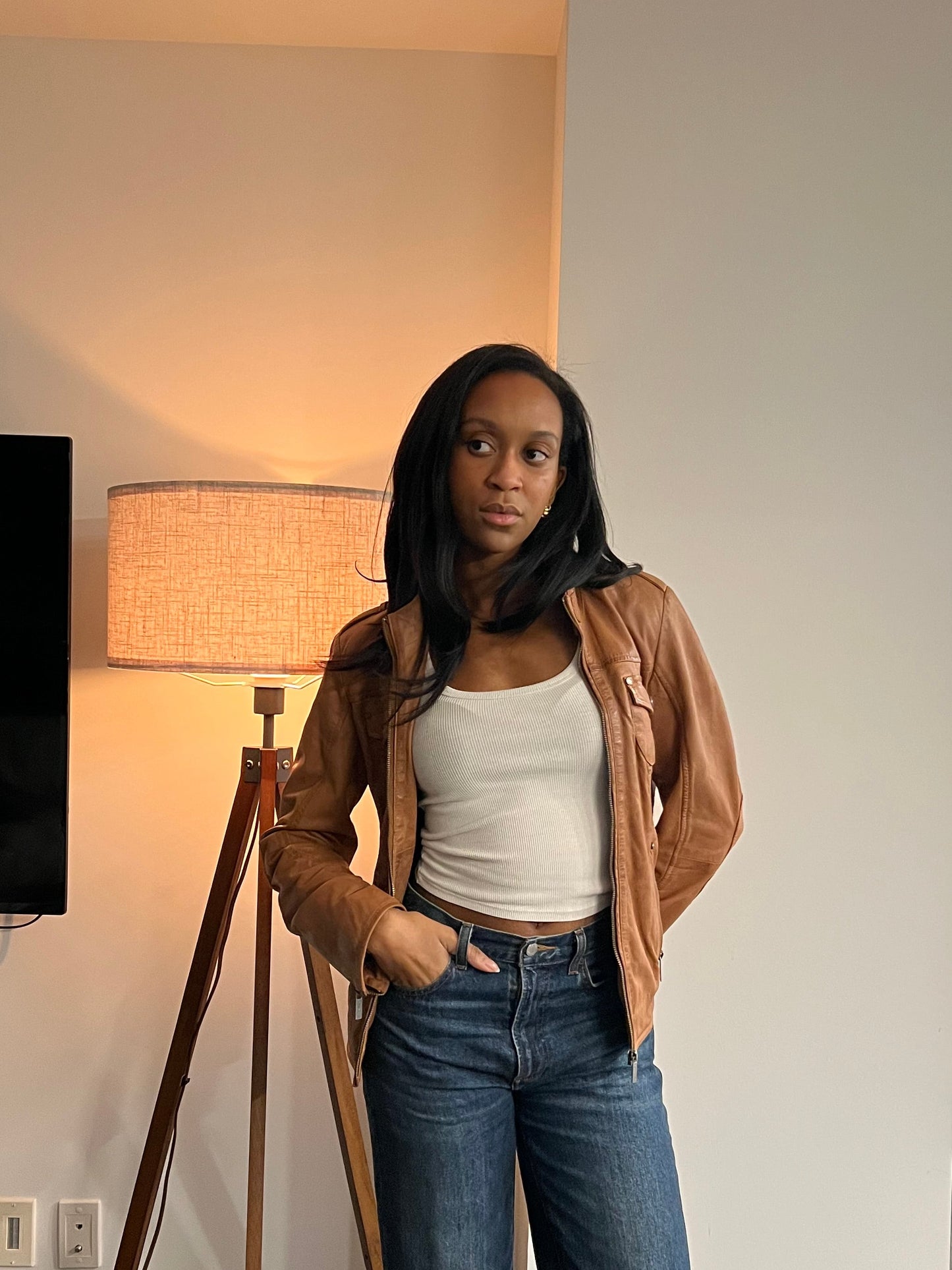 Camel leather jacket