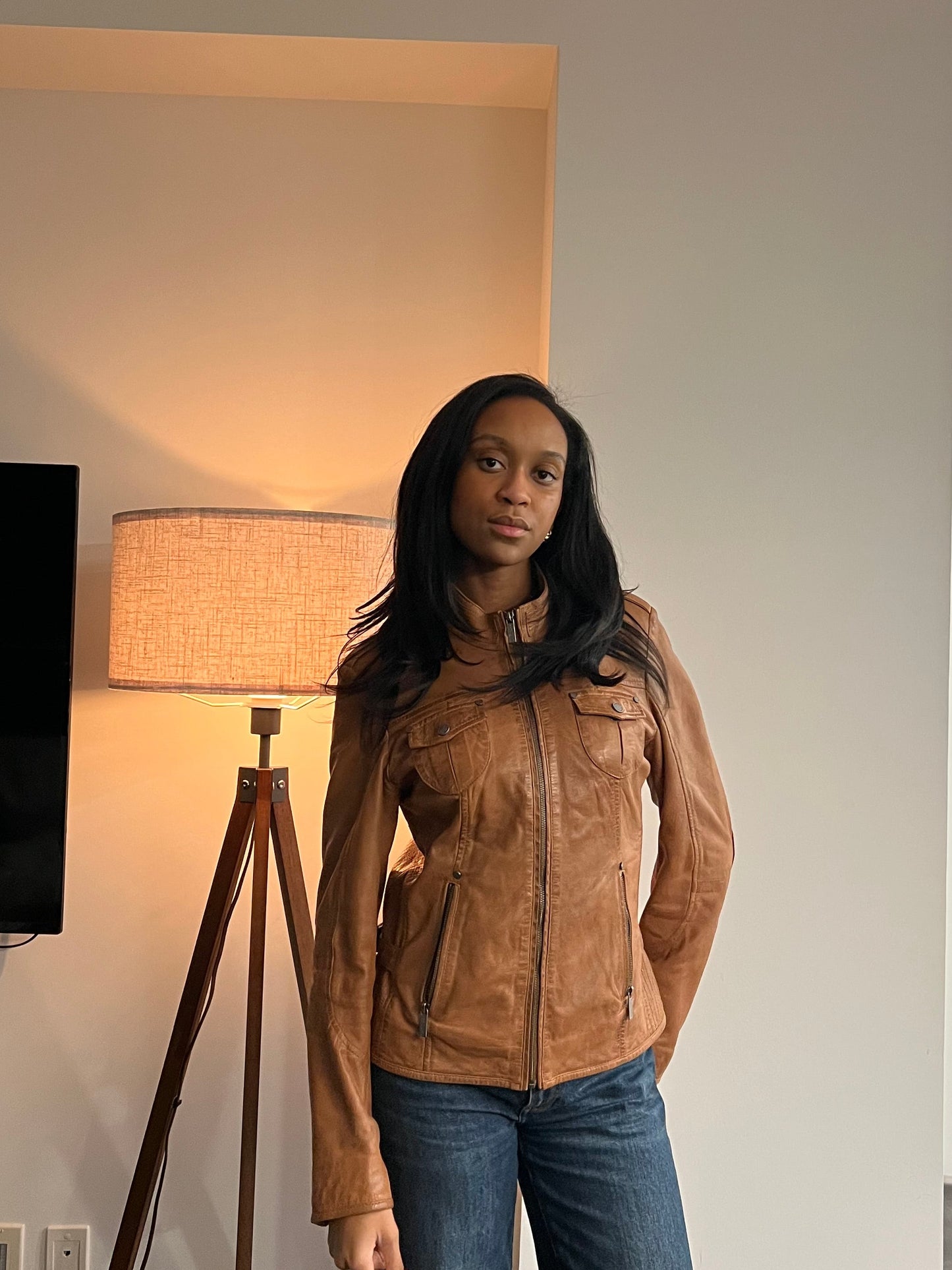 Camel leather jacket