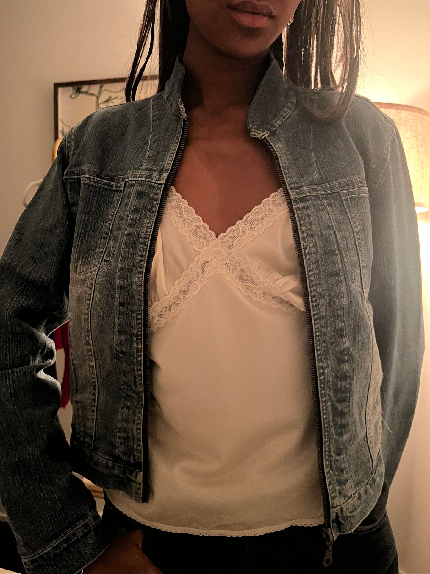 Bomber Style Denim Jacket